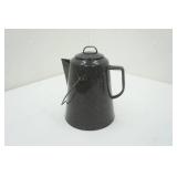 Black Enamelware Coffee Pot w/lid 8" tall Black Enamelware Coffee Pot w/lid 8" tall