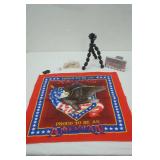 Proud to be An American Bandana, small tripod, Built Tough Hitch Cover Proud to be An American Bandana, small tripod, Built Tough Hitch Cover