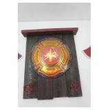Firefighter Maltese Cross & Wooden Decor Firefighter Maltese Cross & Wooden Decor
