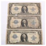 1923 One Dollar Silver Certificates - Lot of 3