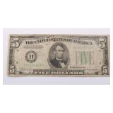 1928 & 1934 US 5 Dollar Note