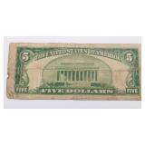 1928 & 1934 US 5 Dollar Note