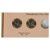 US Presidential Commemorative One Dollar Coin Book