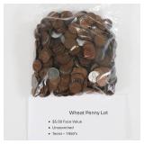 Wheat Penny Lot - Unsearched $5 Face