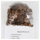 Wheat Penny Lot - Unsearched $5 Face