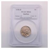 1938-D Buffalo Nickel - MS66