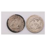 1858 & 1877 Seated Liberty Quarter Lot