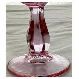 Vintage Fenton Collection - Colonial Pink Thumbprint Footed Compote 6" Wide , Green Thumbprint Ruffled Compote 8" Wide and Hobnail Blue Cat Head Shoe