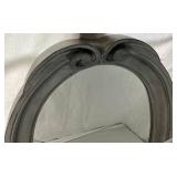 Silver Grey Oval Thick Framed Mirror 30" x 22"
