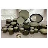 Vintage Denby Stoneware- Camelot Dark Green- Dinnerware Set