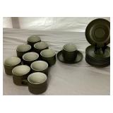 Vintage Denby Stoneware- Camelot Dark Green- Dinnerware Set