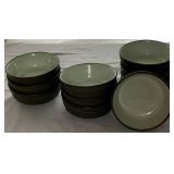 Vintage Denby Stoneware- Camelot Dark Green- Dinnerware Set