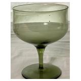 Mid Century Modern Smokey Brown Glasses - 7 Wine and 6 Sorbet