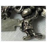 Vintage Travel Charm Bracelet with Sterling Silver Charms