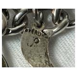 Vintage Travel Charm Bracelet with Sterling Silver Charms