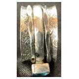 Four Wide Band Sterling Silver Rings