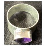 Four Wide Band Sterling Silver Rings