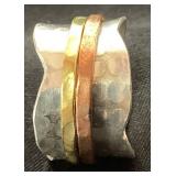 Four Wide Band Sterling Silver Rings