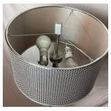 Silver Tone 2 Bulb Floor Lamp 60" H