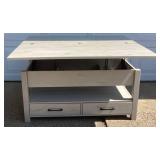 Grey Lift Top & Folding Convertible Coffee Table