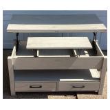 Grey Lift Top & Folding Convertible Coffee Table