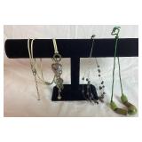 Earthy Silver Tone Costume Jewelry Bundle