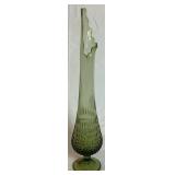 Vintage Fenton 22.5" Hobnail Swung Vase Avocado Green