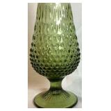 Vintage Fenton 22.5" Hobnail Swung Vase Avocado Green