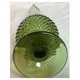 Vintage Fenton 22.5" Hobnail Swung Vase Avocado Green