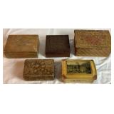 Collection of Vintage Wooden Boxes