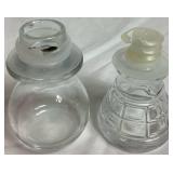 Bundle of Vintage Decanters and 3 Footed Crystal Bowl with Lid