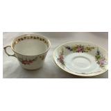 Collection of Vintage Teacups and Saucers with One Porcelain Tea Bag Holder
