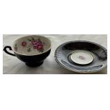 Collection of Vintage Teacups and Saucers with One Porcelain Tea Bag Holder