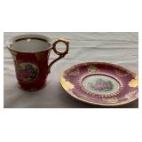 Collection of Vintage Teacups and Saucers with One Porcelain Tea Bag Holder