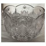 Christmas Glass Bundle of Iittala Finnish Glass Kuusi Candle Holders and Mikasa Christmas Tree Crystal Bowl