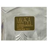 Christmas Glass Bundle of Iittala Finnish Glass Kuusi Candle Holders and Mikasa Christmas Tree Crystal Bowl