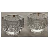 Christmas Glass Bundle of Iittala Finnish Glass Kuusi Candle Holders and Mikasa Christmas Tree Crystal Bowl