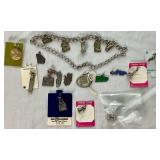 Vintage Charm Bracelet with 19 Sterling Silver Charms