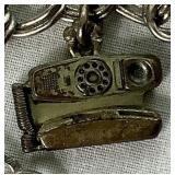 Vintage Charm Bracelet with 19 Sterling Silver Charms