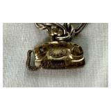 Vintage Charm Bracelet with 19 Sterling Silver Charms