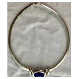 Milor Italy .925 Sterling SIlver Slide Pendant Necklace with 4 Interchangeable Stone