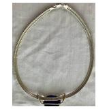 Milor Italy .925 Sterling SIlver Slide Pendant Necklace with 4 Interchangeable Stone