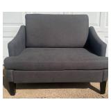 Small Lightweight Loveseat and Ottoman with Throw Pillows and Blanket