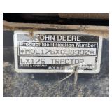 John Deere LX176 Lawn Tractor – 38" Mower Deck - Runs Good - No Hood John Deere LX176 Lawn Tractor – 38" Mower Deck - Runs Good - No Hood