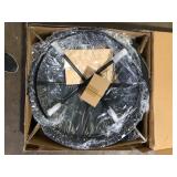 Hampton Bay Sadler 29.33 in.W Rubbed Bronze Steel Wood Outdoor Fire Pit with Cover and Poker Included Customer Returns See Pictures