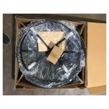 Hampton Bay Sadler 29.33 in.W Rubbed Bronze Steel Wood Outdoor Fire Pit with Cover and Poker Included Customer Returns See Pictures