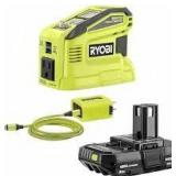 RYOBI 18V ONE+ 150-Watt Portable Battery Inverter Power Source and Charger for 18V ONE+ Batteries with 2.0Ah Battery   Customer Returns See Pictures