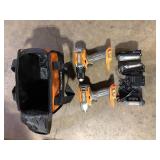 RIDGID 18V Cordless 2-Tool Combo Kit with 1/2 in. Drill/Driver, 1/4 in. Impact Driver, (3) Batteries, Charger, and Bag Customer Returns See Pictures