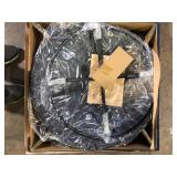 Hampton Bay Sadler 29.33 in.W Rubbed Bronze Steel Wood Outdoor Fire Pit with Cover and Poker Included    Customer Returns See Pictures