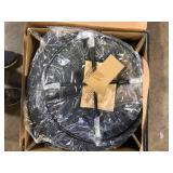 Hampton Bay Sadler 29.33 in.W Rubbed Bronze Steel Wood Outdoor Fire Pit with Cover and Poker Included    Customer Returns See Pictures